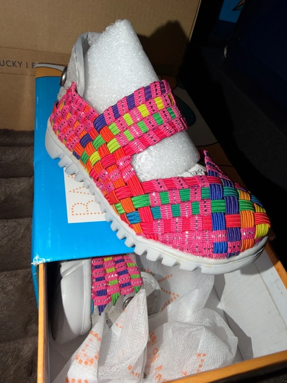bernie mev. Kids Multicolor Woven Mary‎ Jane Slip-On - Pink Mix